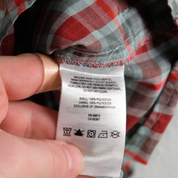 Mountain Hardwear Shirt Mens Large Green Red Tartan Plaid Button Up Vented - Picture 8 of 9